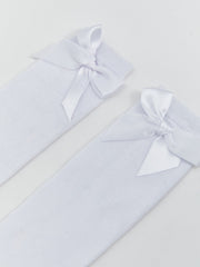 LCW Kids White Bow Detailed Girls Knee-High Socks 2-Pack