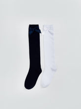 LCW Kids Navy Blue Bow Detailed Girls Knee-High Socks 2-Pack