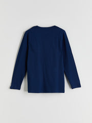 LCW Kids Navy Blue Space Printed Boys Pajama Set