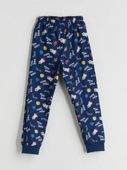 LCW Kids Navy Blue Space Printed Boys Pajama Set
