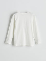 LCW Kids Ecru Crew Neck Girls Pajama Set