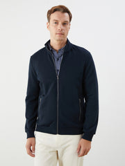 LCW Classic Gray Stand Collar Long Sleeve Men Zippered Sweatshirt