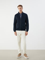 LCW Classic Gray Stand Collar Long Sleeve Men Zippered Sweatshirt