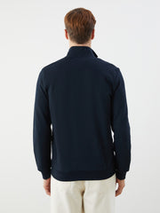 LCW Classic Gray Stand Collar Long Sleeve Men Zippered Sweatshirt