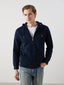LCW Classic Navy Blue Hooded Long Sleeve Men Zippered Sweatshirt