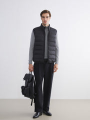 LCW Vision Black Standard Fit Stand Collar Men Puffer Vest