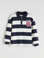 LCW Kids Navy Blue Polo Neck Striped Boys Sweatshirt