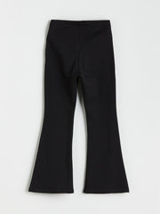 LCW Kids Black Elastic Waist Bell-Bottomed Girls Leggings