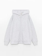 LCW Kids Hooded Basic Long Sleeve Girls Zippered Sweatshirt