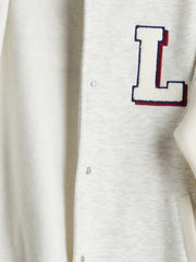 LCW Kids Gray Los Angeles Printed Girls College Jacket