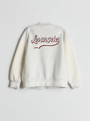 LCW Kids Gray Los Angeles Printed Girls College Jacket