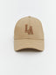 LCW Accessories Brown La Embroidered Men Cap Hat