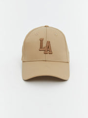 LCW Accessories Brown La Embroidered Men Cap Hat