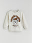 LCW Kids White Crew Neck Boys Sweatshirt
