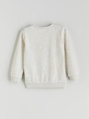 LCW Kids White Crew Neck Boys Sweatshirt