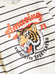 LCW Kids Crew Neck Striped Boys Sweatshirt