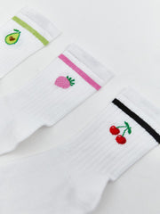 LCW Dream Green Fruit Patterned Women Ankle Socks 3-Pack