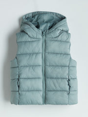 LCW Kids Green Hooded Girls Puffer Vest