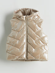 LCW Kids Gray Hooded Girls Puffer Vest
