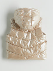 LCW Kids Gray Hooded Girls Puffer Vest