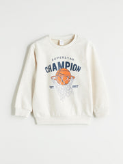 LCW Kids Orange Crew Neck Printed Boys Sweatshirt 2-Pack