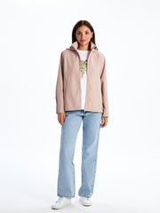 LCW Classic Pink Hooded Leather Look Women Raincoat