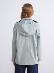 LCW Classic Pink Hooded Leather Look Women Raincoat