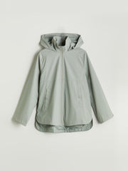 LCW Classic Pink Hooded Leather Look Women Raincoat