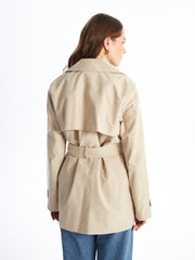 LCW Classic Khaki Double-Breasted Women Trench Coat