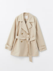 LCW Classic Khaki Double-Breasted Women Trench Coat