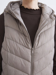 LCW Classic Brown Hooded Women Puffer Vest
