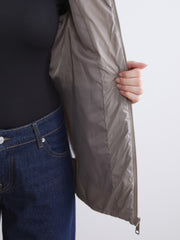 LCW Classic Brown Hooded Women Puffer Vest