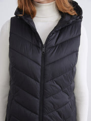 LCW Classic Brown Hooded Women Puffer Vest