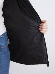 LCW Classic Brown Hooded Women Puffer Vest