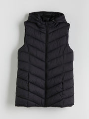 LCW Classic Brown Hooded Women Puffer Vest
