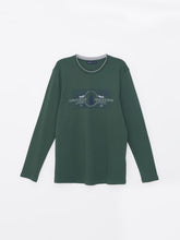 LCW Classic Navy Blue Crew Neck Long Sleeve Printed Men Sweatshirt