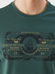 LCW Classic Navy Blue Crew Neck Long Sleeve Printed Men Sweatshirt