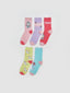 LCW Kids Pink Patterned Girls Ankle Socks 5-Pack