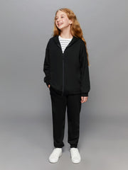 LCW Kids Black Elastic Waist Girls Thick Jogger Sweatpants