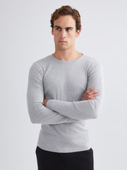 LCW Classic Black Crew Neck Basic Long Sleeve Men T-Shirt