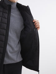 Southblue Black Slim Fit Stand Collar Men Puffer Vest