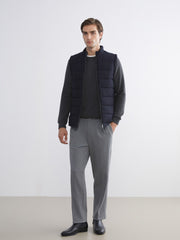 LCW Vision Navy Blue Slim Fit Stand Collar Men Puffer Vest