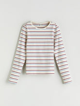 LCW Kids Mixed Crew Neck Striped Girls T-Shirt