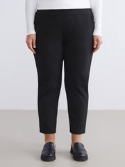 LCW Grace Black Plus Size Elastic Waist Women Trousers