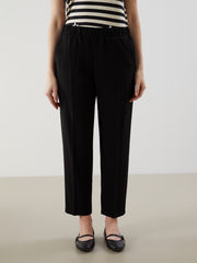 LCW Grace Black Plus Size Elastic Waist Women Trousers