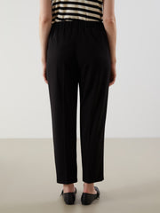 LCW Grace Black Plus Size Elastic Waist Women Trousers