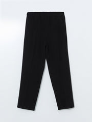 LCW Grace Black Plus Size Elastic Waist Women Trousers