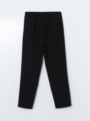 LCW Grace Black Plus Size Elastic Waist Women Trousers
