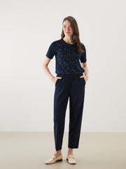 LCW Grace Black Plus Size Elastic Waist Women Trousers