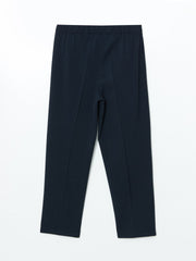 LCW Grace Black Plus Size Elastic Waist Women Trousers